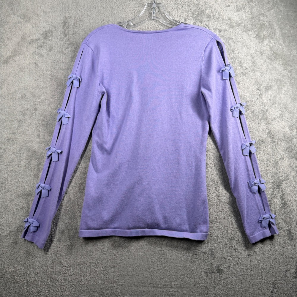 Lilly‎ Pulitzer Purple Bow Sleeve Sweater Size S Preppy Girly Casual Resortwear - Picture 3 of 10